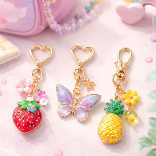 Strawberry Spark Bag Charm