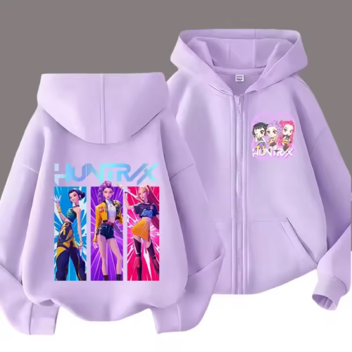 K-Pop Demon Hunters Zip Hoodie – Bold Fan Streetwear